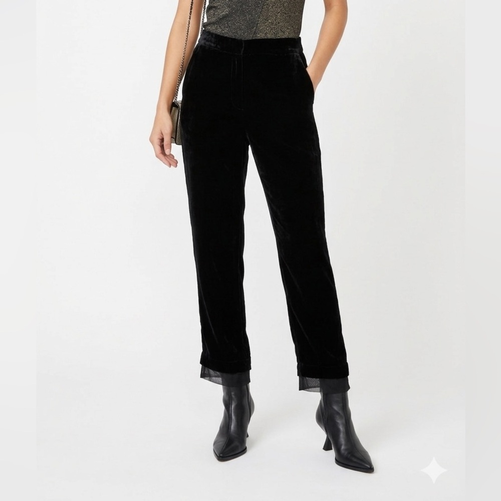 Silkland Black Velvet Trousers - Women's Pants